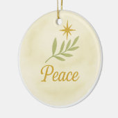 “Peace” Watercolor Christmas Ornament セラミックオーナメント (左)