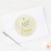 “Peace” Watercolor Christmas Sticker ラウンドシール (封筒)