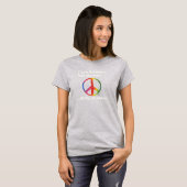 Peace-WB CatテーマTシャツでピューリーフェクトット Tシャツ (正面フル)