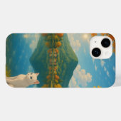 Peace White Cat by the Lake -自然インスパイア- Case-Mate iPhoneケース (裏面 (横))