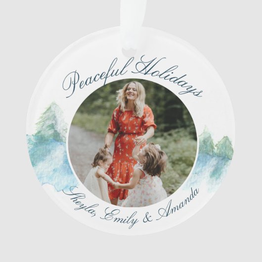 Peace Winter Forest Water Color Scriptの写真 オーナメント (正面)