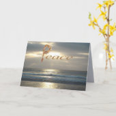 Peace Wishes Calm夕べ海写真Conomenence カード (黄色い花)