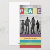 Peace Wishes Christmas/Holidayフォトカード シーズンカード (正面/裏面)
