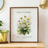 Peace within, floral daisy Christian wall art ポスター