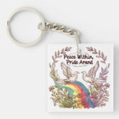 Peace Within, Pride Around – LGBTQ Camping Nature  キーホルダー (正面)