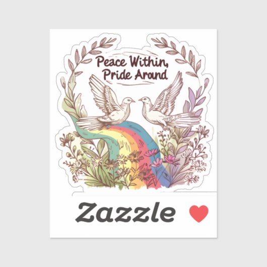 Peace Within, Pride Around – LGBTQ Camping Nature  シール (シート)