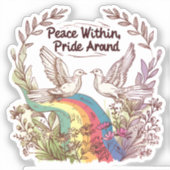 Peace Within, Pride Around – LGBTQ Camping Nature シール (正面)