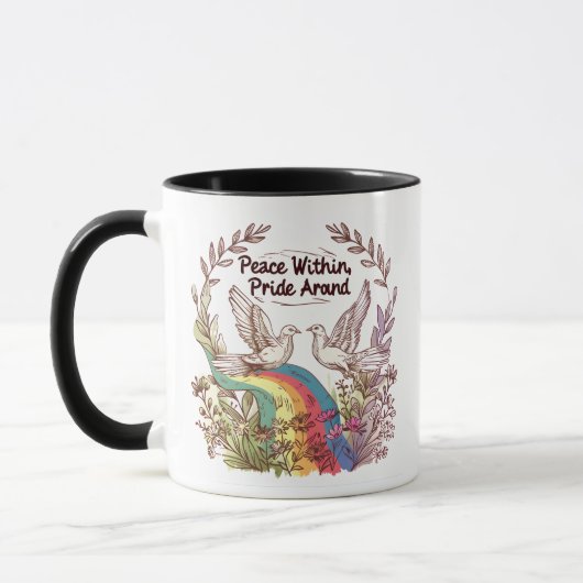 Peace Within, Pride Around – LGBTQ Camping Nature  マグカップ (左)