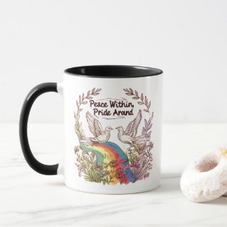 Peace Within, Pride Around – LGBTQ Camping Nature  マグカップ