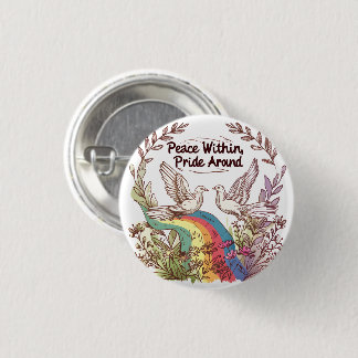 Peace Within, Pride Around – LGBTQ Camping Nature  缶バッジ