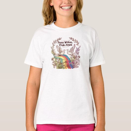 Peace Within, Pride Around – LGBTQ Camping Nature  Tシャツ (正面)