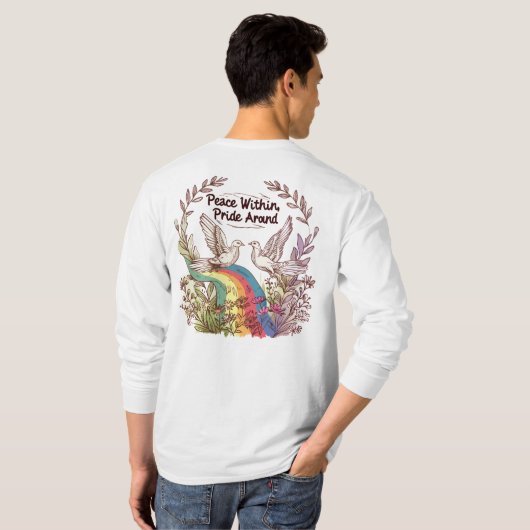 Peace Within, Pride Around – LGBTQ Camping Nature Tシャツ (裏面フル)