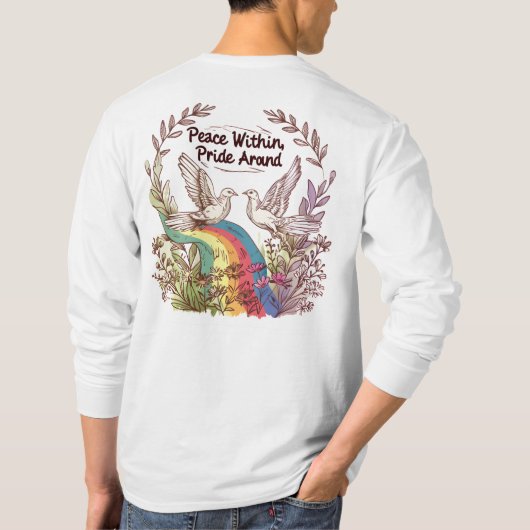 Peace Within, Pride Around – LGBTQ Camping Nature Tシャツ (裏面)