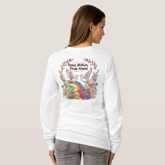 Peace Within, Pride Around – LGBTQ Camping Nature Tシャツ (裏面フル)