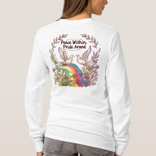 Peace Within, Pride Around – LGBTQ Camping Nature Tシャツ (裏面)