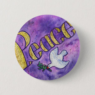 Peace Wordアートボタンピンペンダント(ラウンド) 缶バッジ