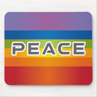 Peace Word Letters – 虹の背景のフラグ マウスパッド