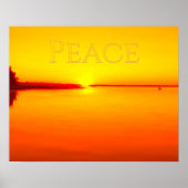 Peaceful Amber Sunset over Water Poster ポスター (正面)