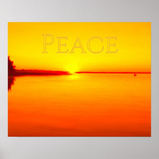 Peaceful Amber Sunset over Water Poster ポスター (正面)