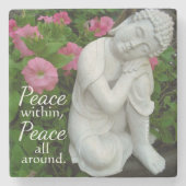 Peaceful Buddha Garden Stone Coaste – Peace Within ストーンコースター (正面)