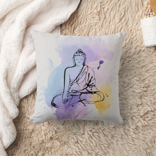 Peaceful Buddha Meditation Pillow クッション (ブランケット)