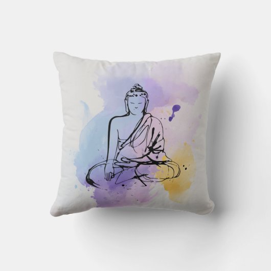 Peaceful Buddha Meditation Pillow クッション (裏面)