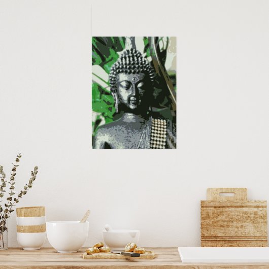 Peaceful Buddha Meditation Poster – Centered Zen A ポスター (キッチン)