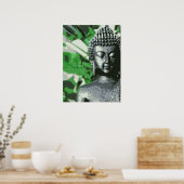 Peaceful Buddha Meditation Poster – Close-Up Zen ポスター (キッチン)