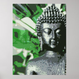 Peaceful Buddha Meditation Poster – Close-Up Zen ポスター