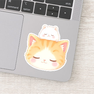 Peaceful Cat and Hamster: Eyes Closed シール