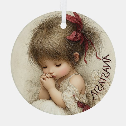 Peaceful Devotion with Custom Name ガラスオーナメント (裏面)