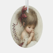 Peaceful Devotion with Custom Name ガラスオーナメント (正面右)