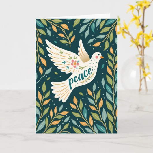 Peaceful Dove Art Card カード (黄色い花)