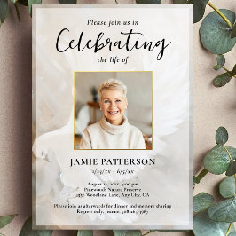 Peaceful Dove Celebration of Life Photo, Funeral 招待状