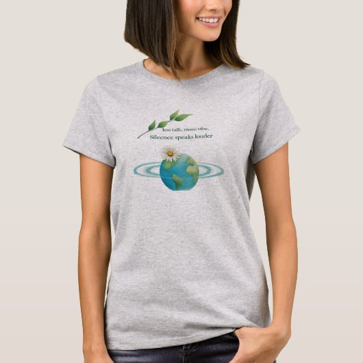 Peaceful Earth Design | Women’s Basic T-Shirt Tシャツ (正面)