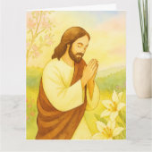 Peaceful Easter Blessings Watercolor カード (正面)