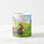 Peaceful Easter Spring Meadow Bunny & Egg Basket コーヒーマグカップ (中央)