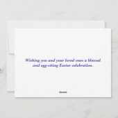 Peaceful Easter Spring Meadow Bunny & Egg Basket シーズンカード (裏面)