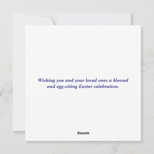 Peaceful Easter Spring Meadow Bunny & Egg Basket シーズンカード (裏面)