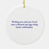 Peaceful Easter Spring Meadow Bunny & Egg Basket セラミックオーナメント (裏面)