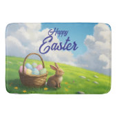 Peaceful Easter Spring Meadow Bunny & Egg Basket バスマット (正面)