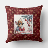Peaceful Fawn Christmas Pillow Gift for Kids Cozy  クッション (裏面)