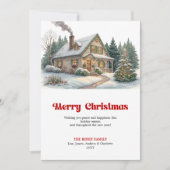 Peaceful festive home calm winter scene greeting シーズンカード (正面)