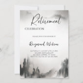 Peaceful Foggy Mountain Retirement Party 招待状 (正面)