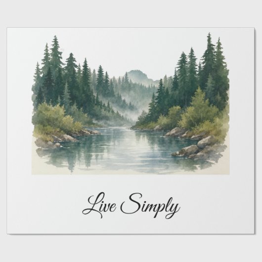 Peaceful Forest Gift Wrap ラッピングペーパー (フラット)