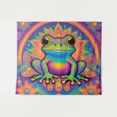 Peaceful Froggy Vibes for Your Space タペストリー (正面(横))
