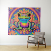 Peaceful Froggy Vibes for Your Space タペストリー (インサイチュ(横))