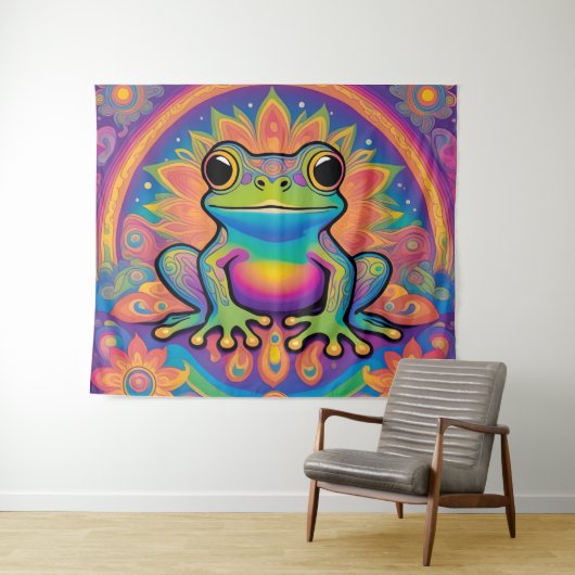 Peaceful Froggy Vibes for Your Space タペストリー (インサイチュ(横))