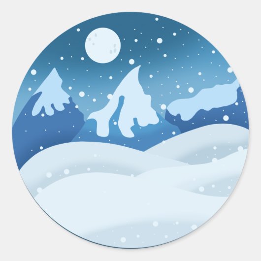 Peaceful Frosted Landscape ラウンドシール (正面)