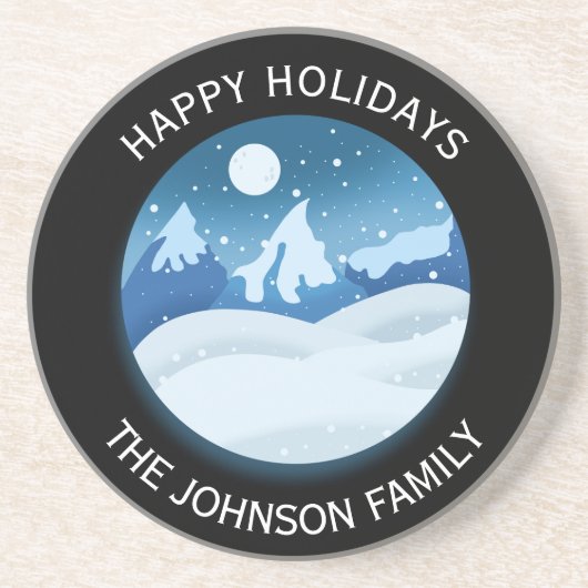 Peaceful Frosted Landscape Custom コースター (正面)